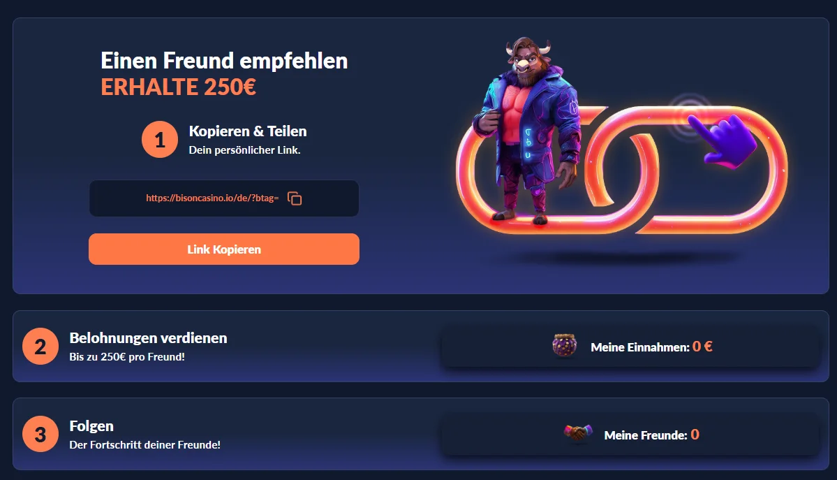 Bison Casino Refer-a-Friend-Programm